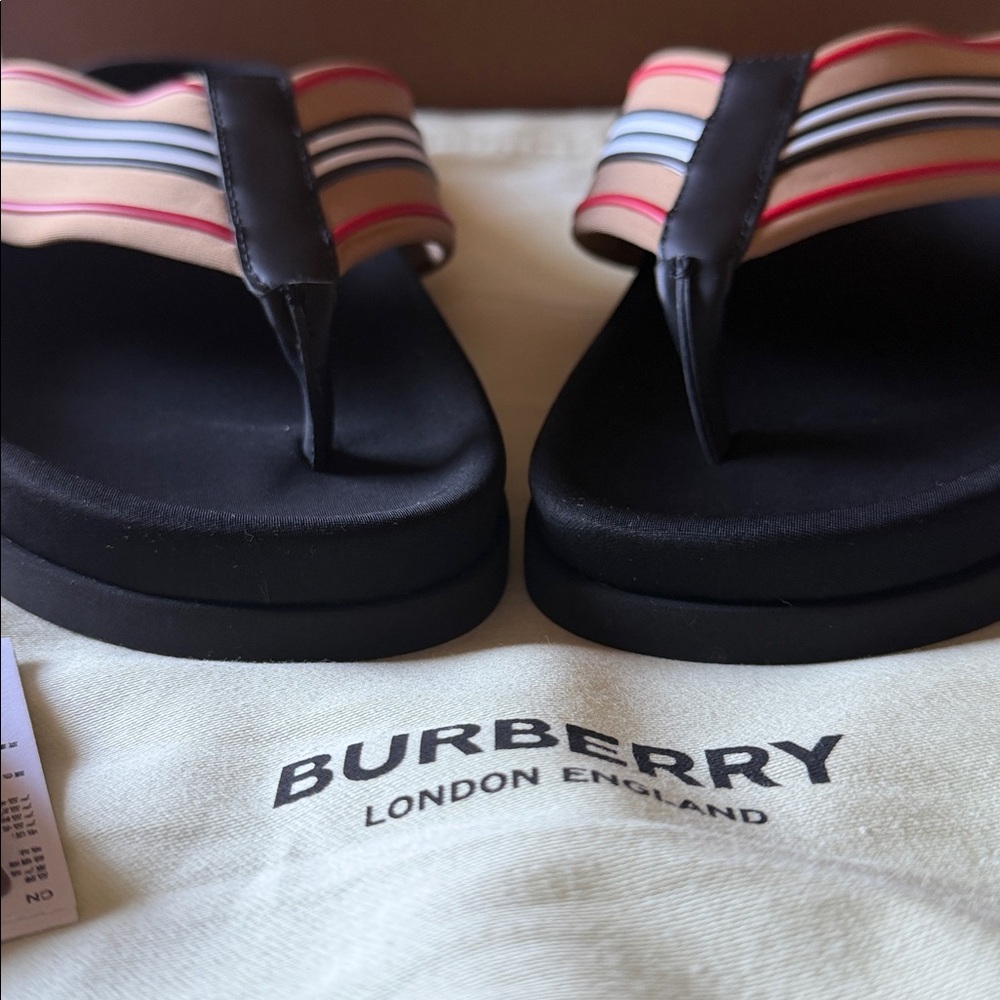 Burberry Clintonville Thong Sandals NWT MENS SZ 41 3D Icon Stripe Sandals IN BOX - Picture 5 of 11